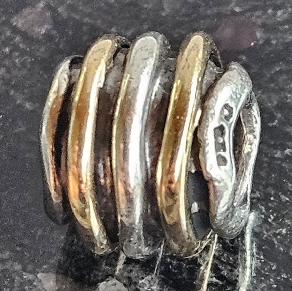 RARE CHAMILIA Sterling Silver & 14K Gold Swirls Charm No. KD-5 - Picture 1 of 4